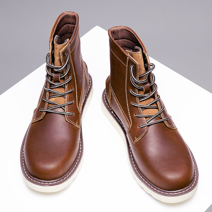 Black men's waterproof chukka boots, side by side, emphasizing their uniformity and durable design
