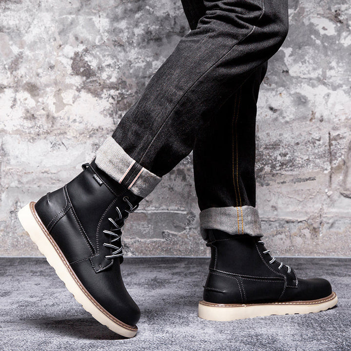 Brown men's waterproof chukka boots, shown as brand new, highlighting their pristine condition and durable build