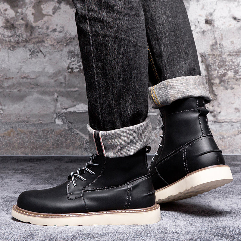Black men's waterproof chukka boots, designed with precision for enduring wear and a fashionable, rugged look