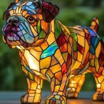 Adorable LED dog night light, shimmering finish, a perfect gift for dog owners.