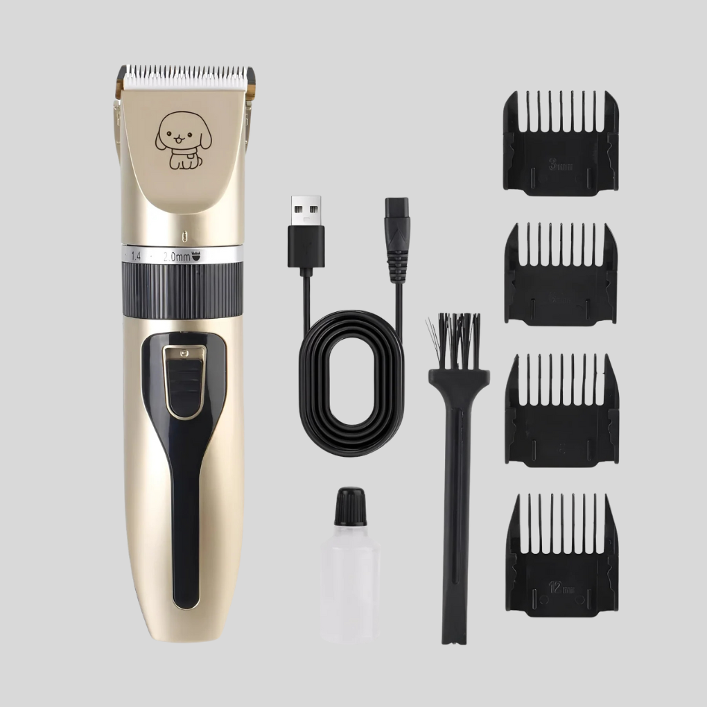 Quiet pet grooming clipper for stress-free dog & cat home grooming. Cordless, rechargeable, stainless steel blade.