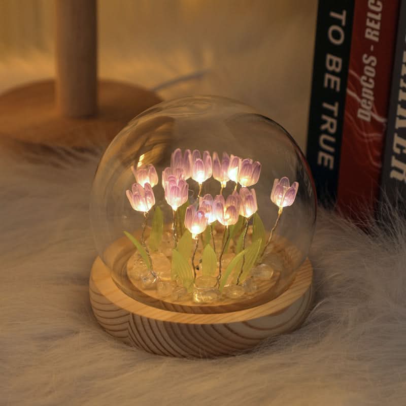 Aesthetic tulip table light for modern home decor, perfect for bedroom or kids' room ambiance.