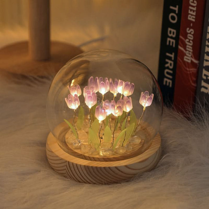 Aesthetic tulip table light for modern home decor, perfect for bedroom or kids' room ambiance.