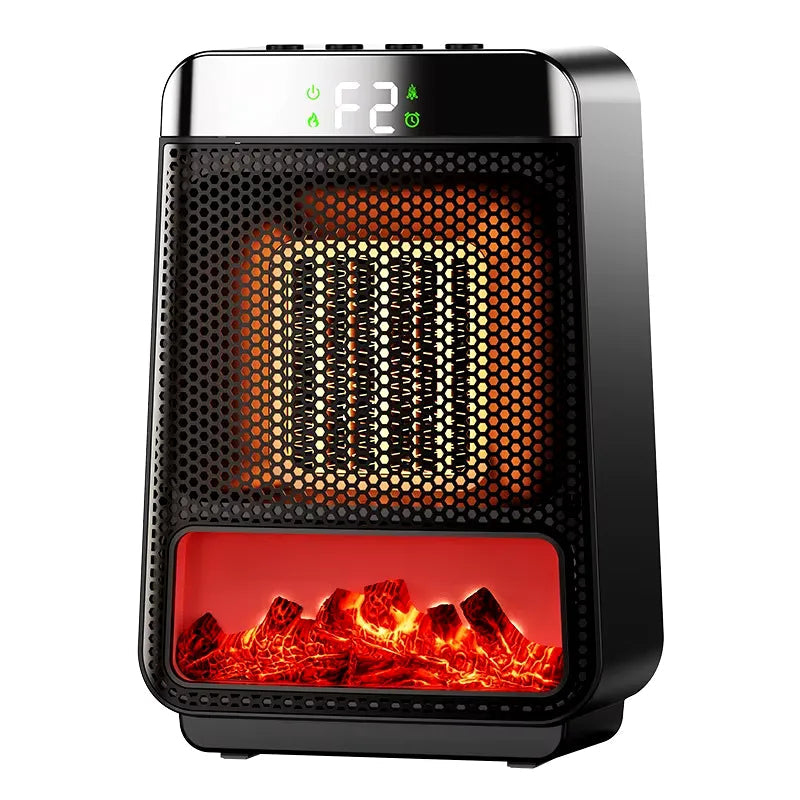"Sleek compact electric heater with PTC ceramic tech, fast heat and energy-efficient, perfect for bedrooms and offices."