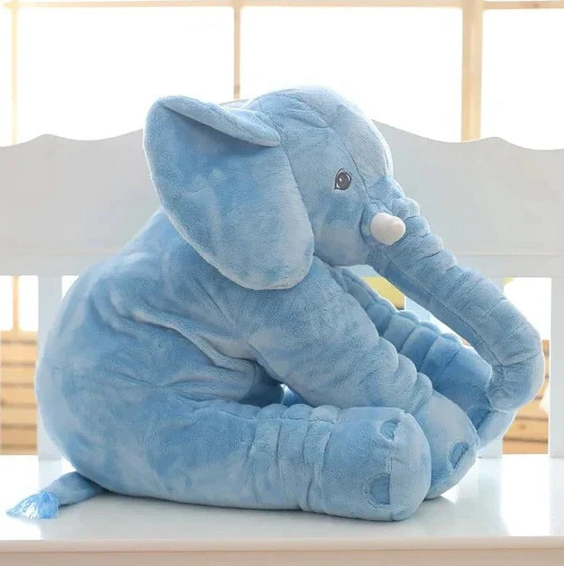 Ultra-soft baby elephant cuddle pillow, a plush stuffed animal toy providing comfort for babies.