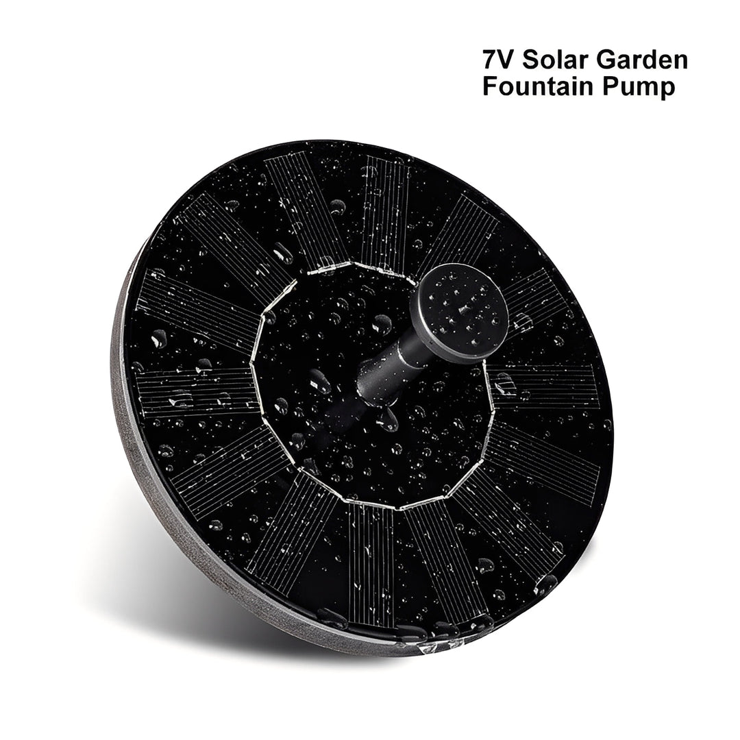 This solar fountain pump for bird baths & ponds is an energy-saving, floating water feature for garden decor.