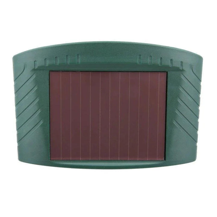 "Solar-powered ultrasonic deer repeller stake pack, eco-friendly, motion-activated for gardens, weather-resistant design."