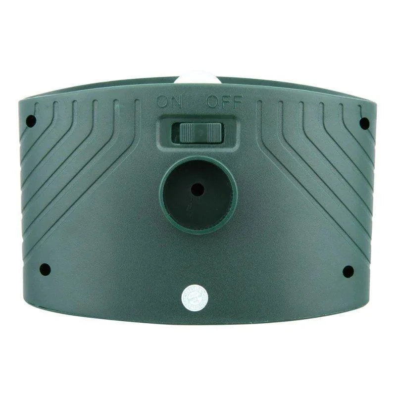 "Solar-powered ultrasonic deer repeller stake pack, eco-friendly, motion-activated for gardens, weather-resistant design."