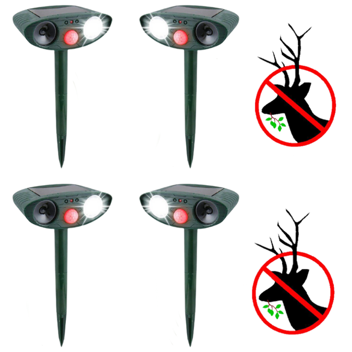 Garden solar ultrasonic deer repeller, a humane animal deterrent for comprehensive yard protection.