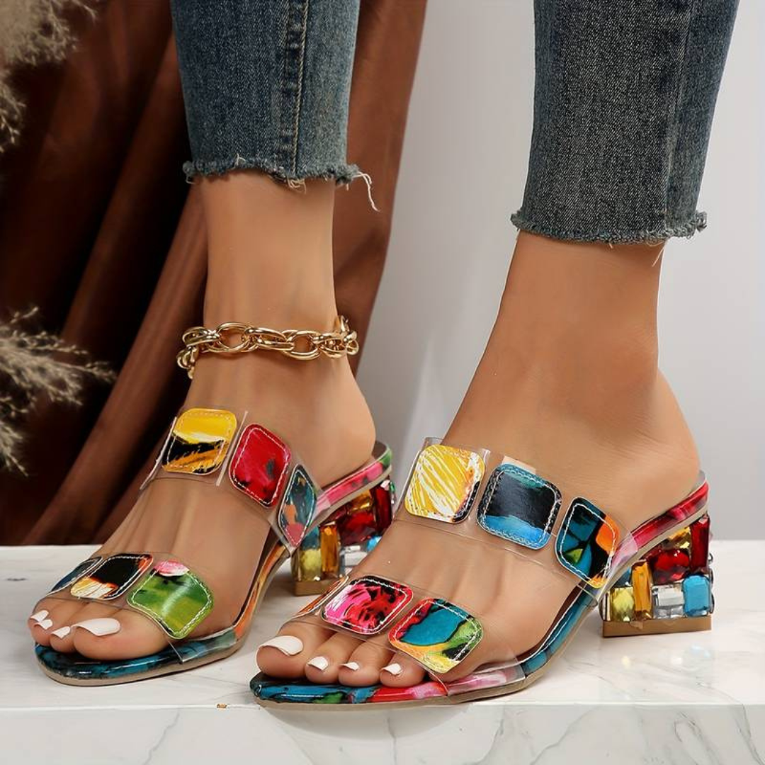 Women's Marielle sparkling comfort sandals with glitter straps & ergonomic design. Perfect for summer casual wear.