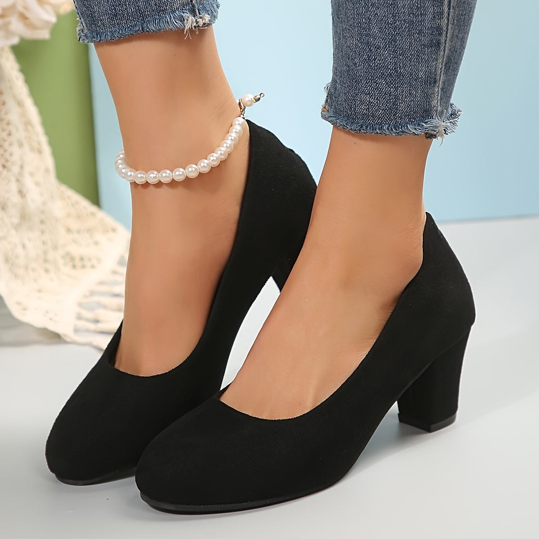 Women's comfortable heels with wide toe box, perfect for everyday work & dress wear.