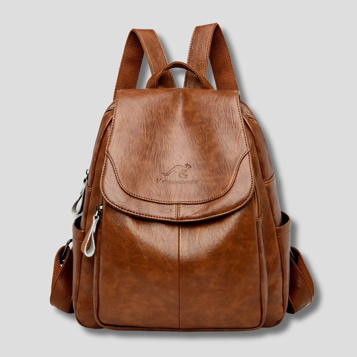Comfortable women's anti-theft leather backpack. A stylish and secure everyday bag for modern women.