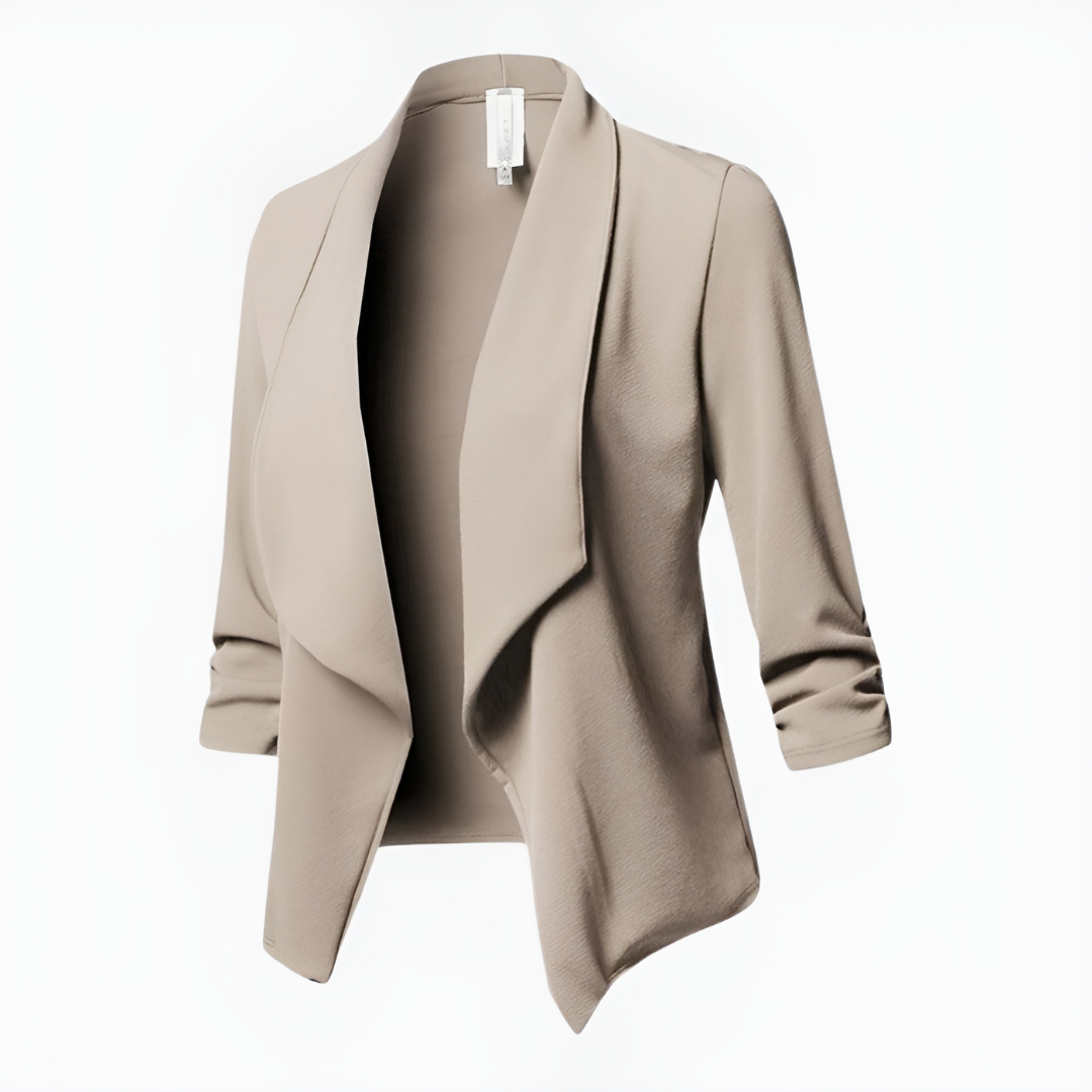 Versatile women's office blazer, featuring an open front for easy wear and a chic silhouette.
