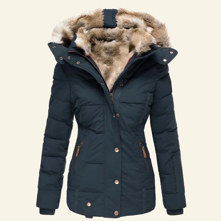 Women's hooded winter puffer jacket, an essential for staying warm and stylish in cold climates.