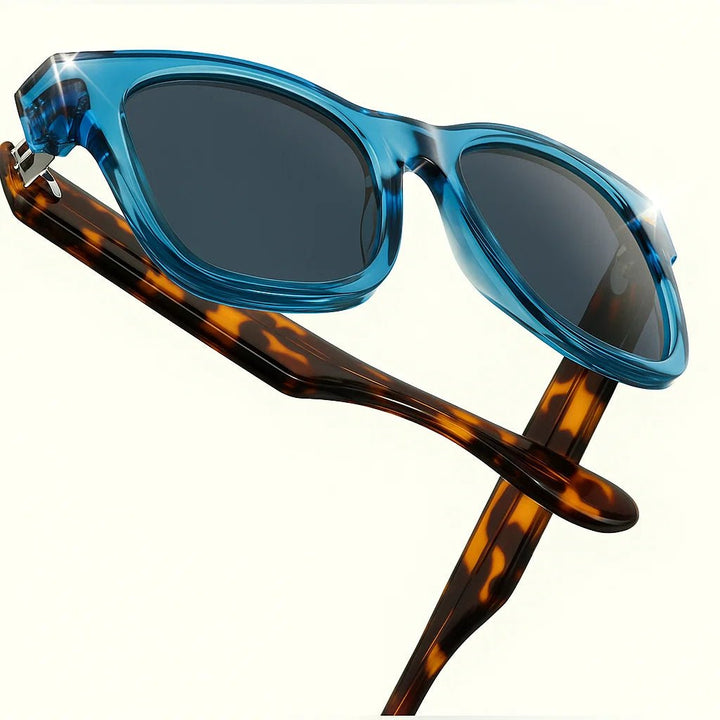 Modern unisex acetate square sunglasses with dark lenses for ultimate UV400 sun protection.
