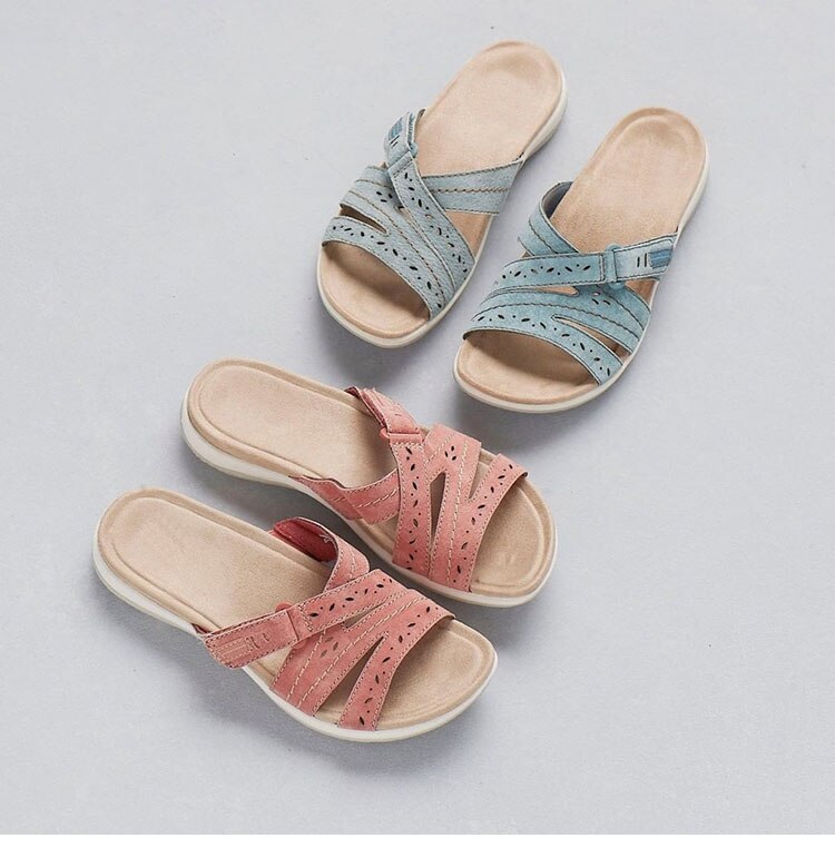 Casual women's sandals with orthopedic arch support, adjustable for supreme foot comfort.