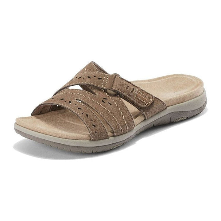 Women's orthopedic summer sandals with adjustable straps for all-day comfort & foot support.