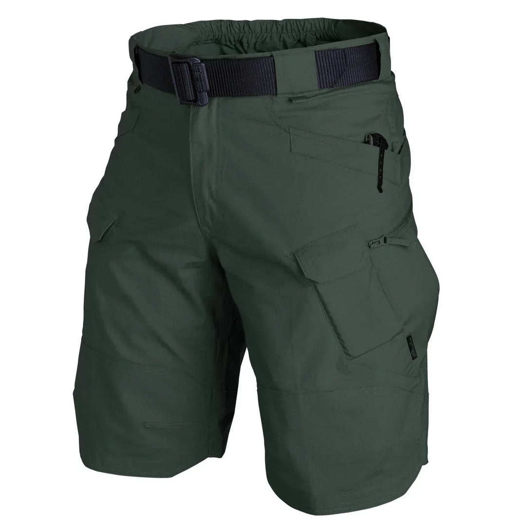 Men's multi-pocket cargo shorts, tactical design. Perfect for outdoor work, hiking, and durable adventure gear.