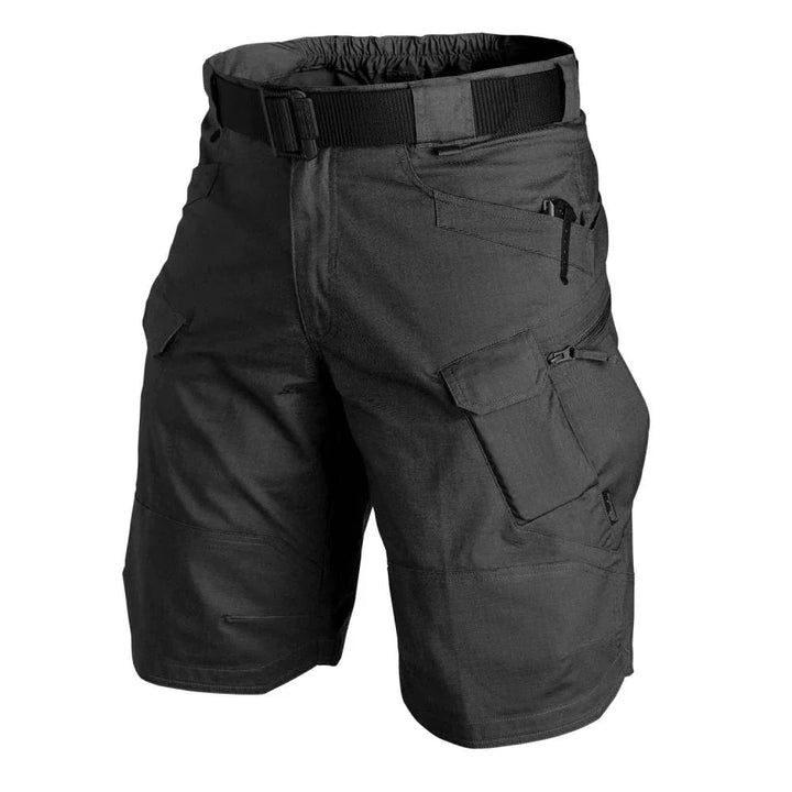Rugged men's tactical cargo shorts with multiple utility pockets, perfect for outdoor activities, hiking, and work.