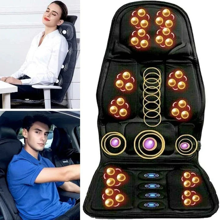 TavvitaImp012 8-mode heated massage cushion for full body relief, targeting back, neck, & shoulders. Stress relief.