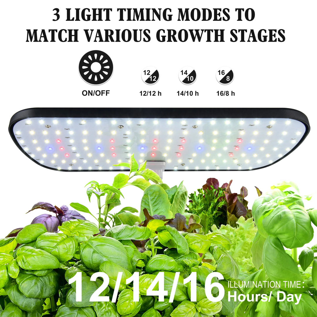 Stylish Tavvitaimp18 smart indoor garden. Hydroponics allows soilless plant growth with an LED grow light.