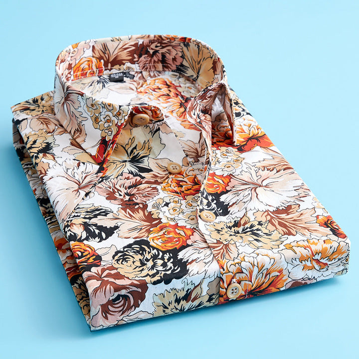Trendy men's patterned floral short sleeve shirt, a stylish and comfortable choice for summer fashion.
