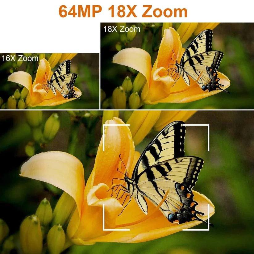 UHD 4K camcorder with 18X zoom, rotating touchscreen, ergonomic grip, and light support, ideal for pro-quality video shots.