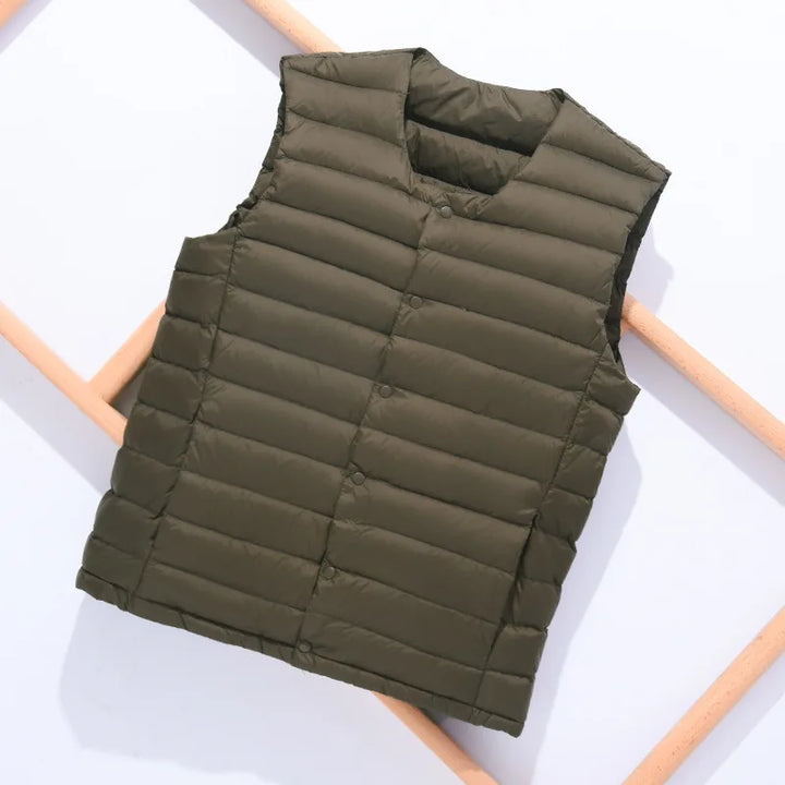 Men's outdoor down vest, offering lightweight warmth and freedom, suitable for versatile apparel.