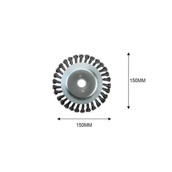 Unbreakable wired grass trimmer blade with round edge, durable stainless steel, ideal for removing weeds and overgrown grass.