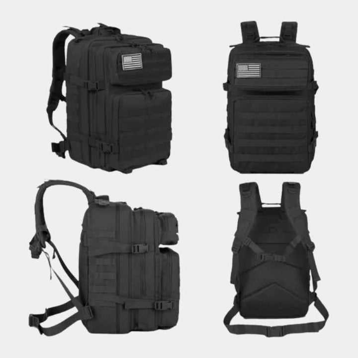 Durable, water-resistant 50L survival backpack for outdoor gear, hiking, camping & tactical use.