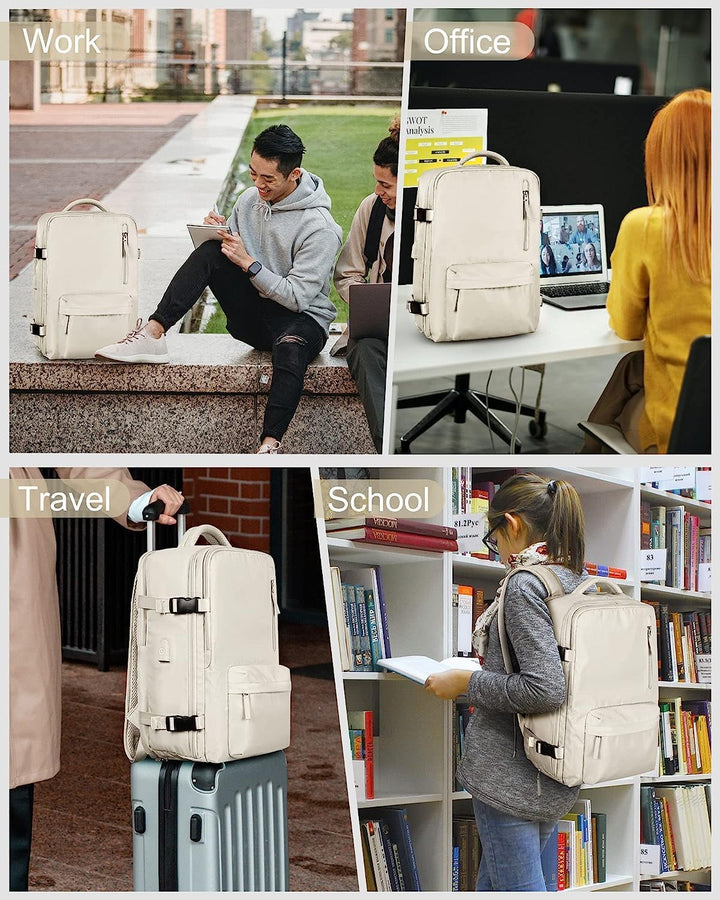 Durable unisex 40L waterproof travel backpack, ideal for hiking, with shoe & USB features.
