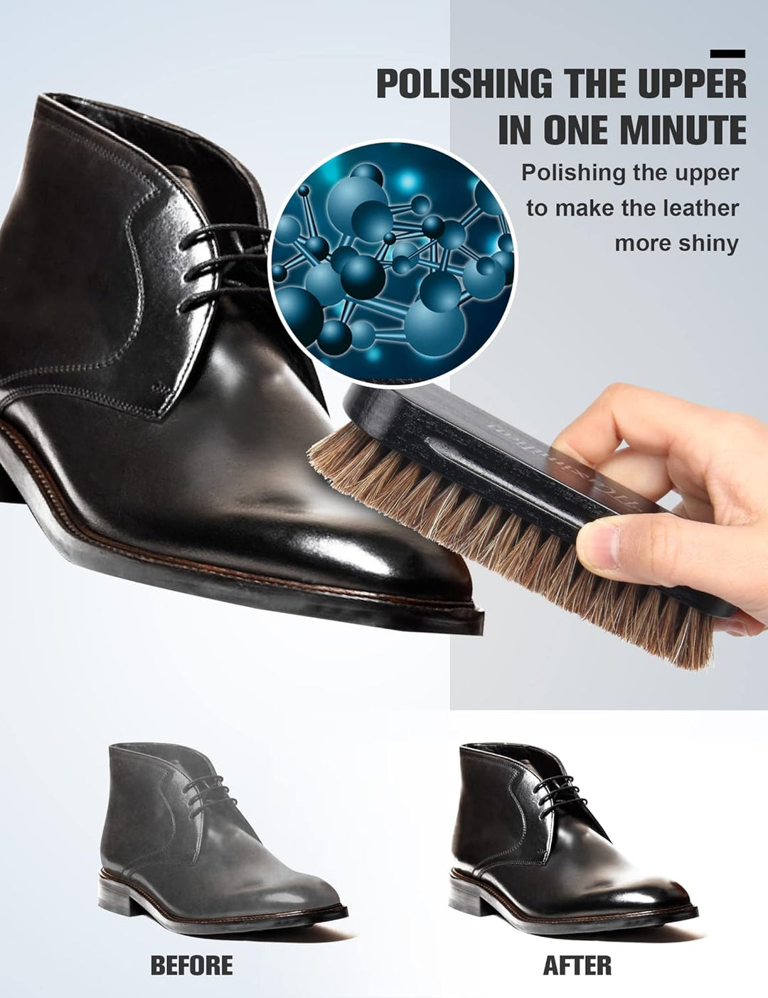 Professional shoe shine kit, a complete set for men and women's footwear care and leather polishing.