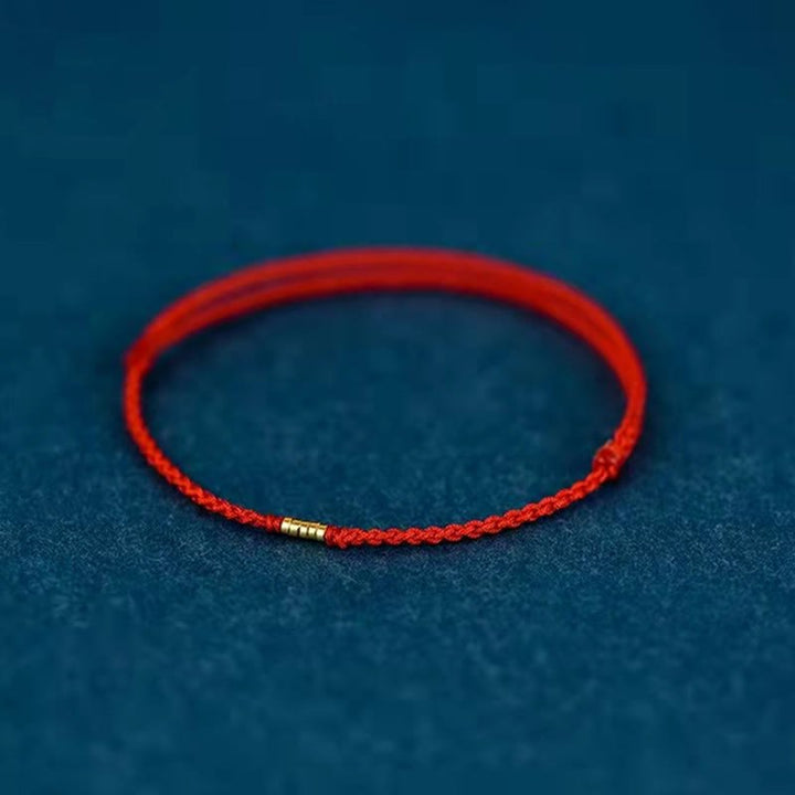 Unisex 925 Sterling Silver Lucky Red Braided Bracelet Anklet - Lexians
