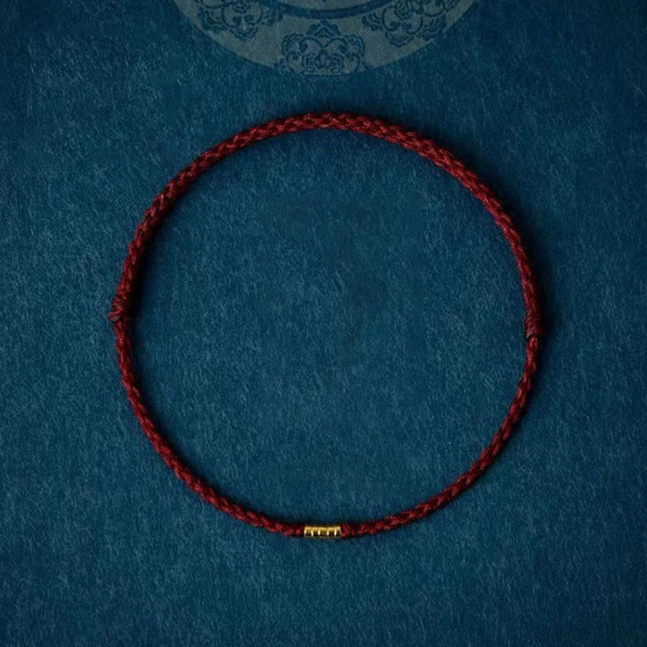 Unisex 925 Sterling Silver Lucky Red Braided Bracelet Anklet - Lexians