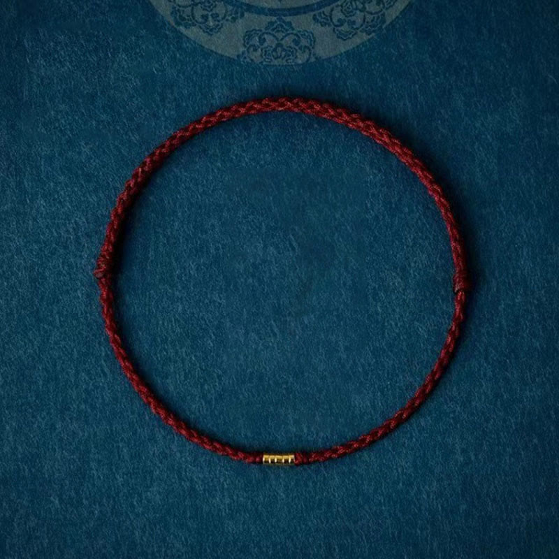 Unisex 925 Sterling Silver Lucky Red Braided Bracelet Anklet - Lexians