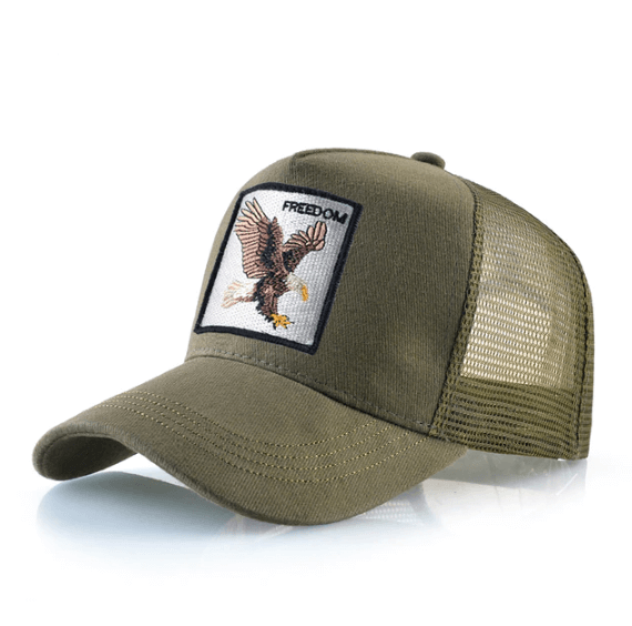 Unisex adjustable freedom baseball cap with eagle design. Ideal for sun protection during outdoor activities.