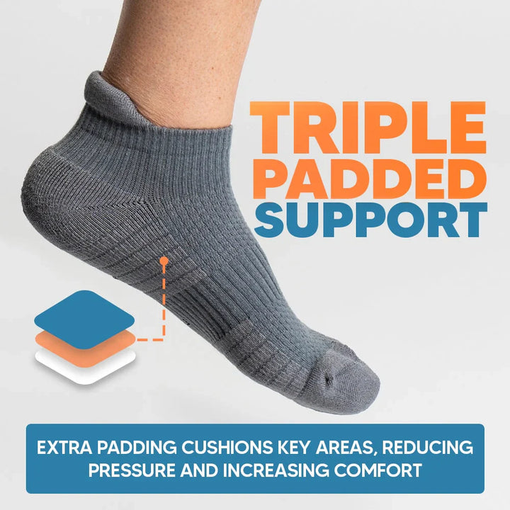 Unisex ankle compression socks in assorted colors, promoting foot health and active recovery