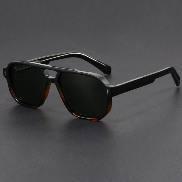 Unisex aviator sunglasses with matte black frame & UV protection, ideal for classic style & durable wear
