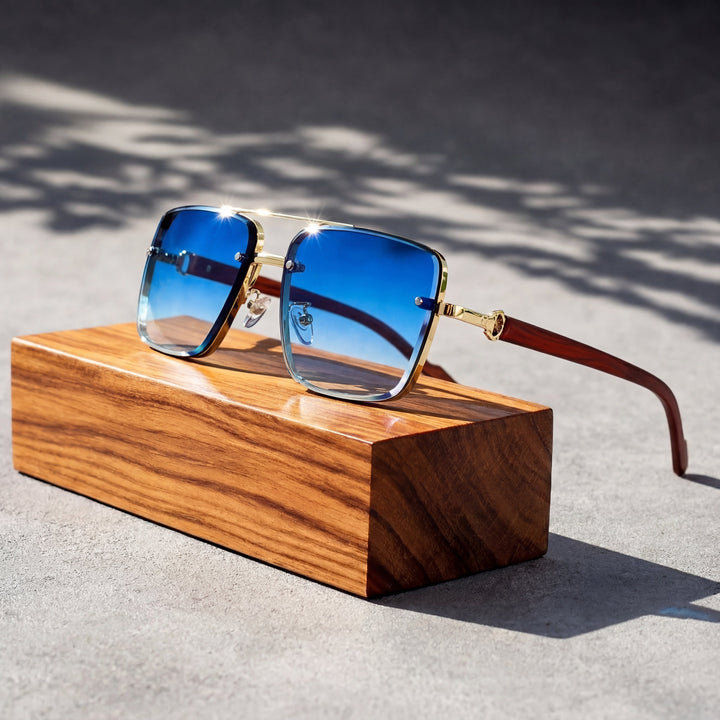 Unisex aviator sunglasses with UV400 protection & stylish gradient lenses for sun protection.