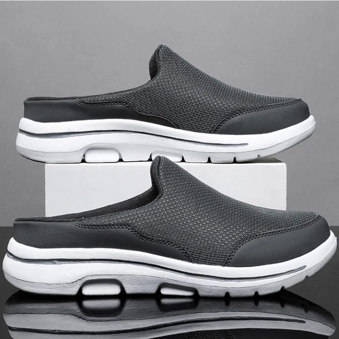 Unisex backless slip-on sneaker slides, perfect for post-workout recovery or relaxed daily wear.