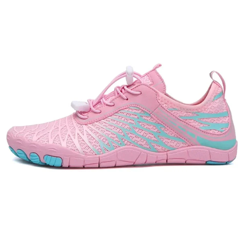 Comfortable unisex minimalist barefoot hiking shoes, promoting natural posture for outdoor adventures.