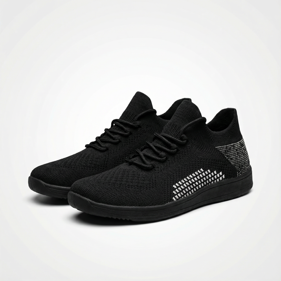 Close-up of knit texture on Barefoot Athletic Sneakers, flexible unisex design