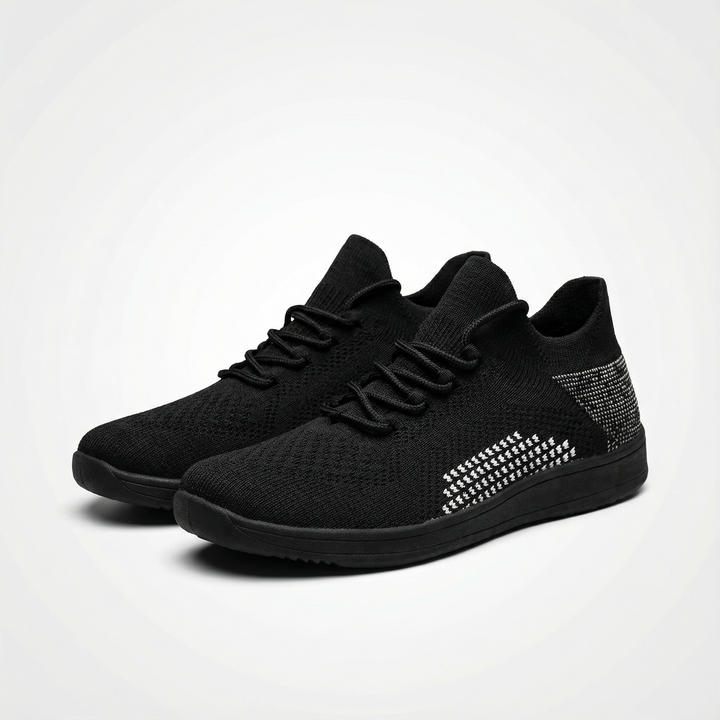 Close-up of knit texture on Barefoot Athletic Sneakers, flexible unisex design