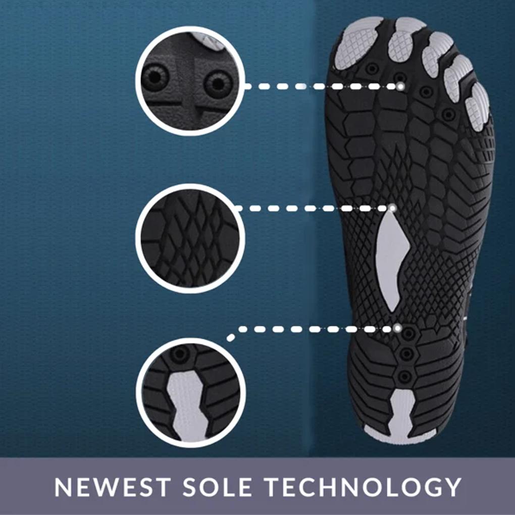 Lightweight unisex aqua shoes, quick-drying and designed for ultimate comfort and natural grip during water sports.