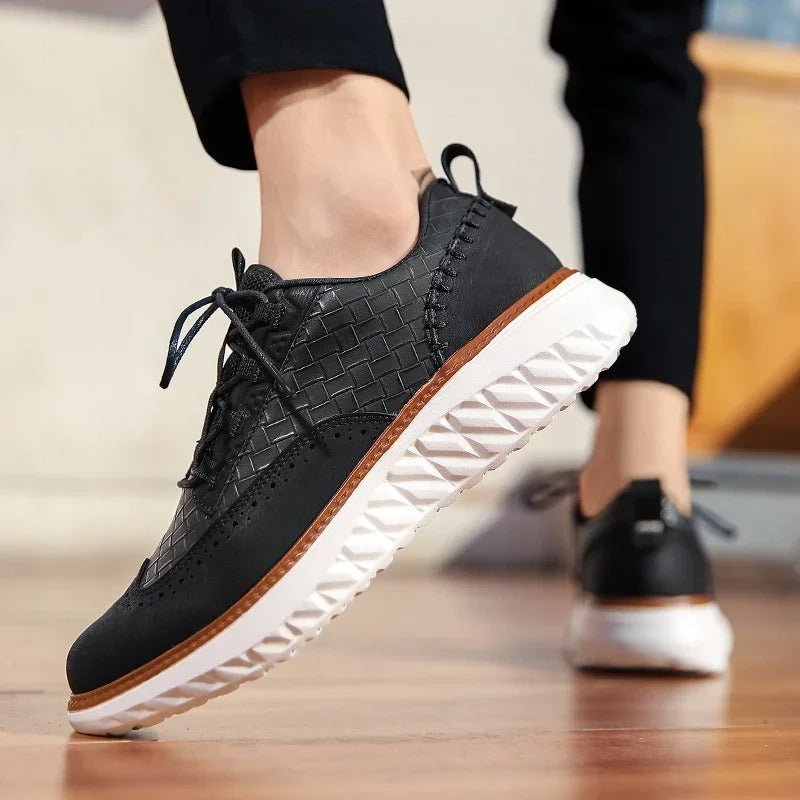 Pair of white unisex comfort sneakers, ideal for casual wear and daily activities, lightweight.