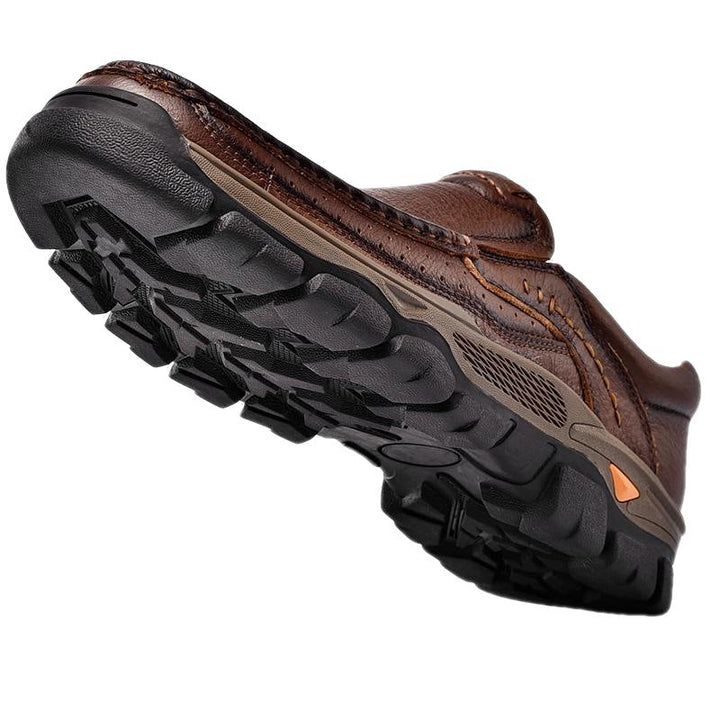 Orthopedic leather boots for men and women, featuring advanced arch support and a durable, slip-resistant sole