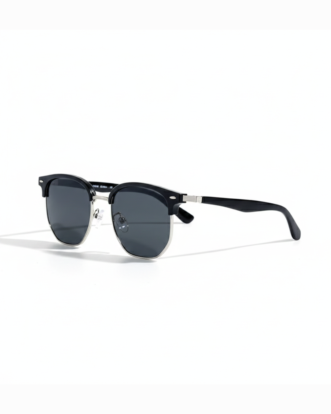 Unisex bold double bridge sunglasses with woodgrain frame, polarized UV protection lenses, and fashion-forward design