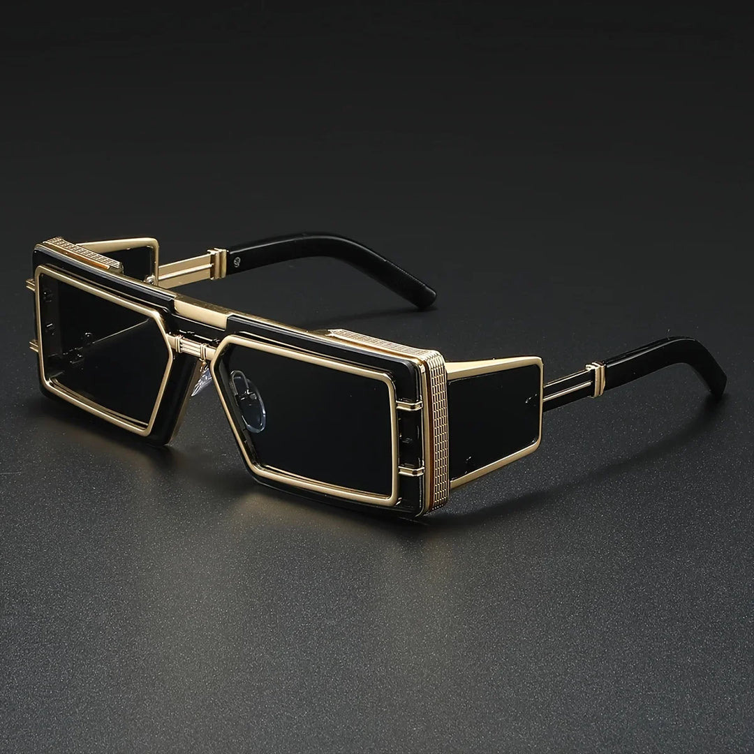 Statement piece unisex sunglasses: bold geometric aviator style with UV400 sun protection.