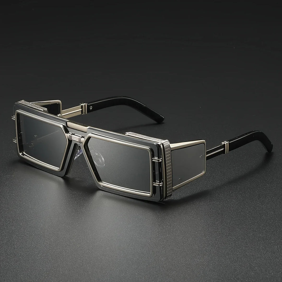 Urban style unisex geometric aviator sunglasses with golden details for optimal sun protection.