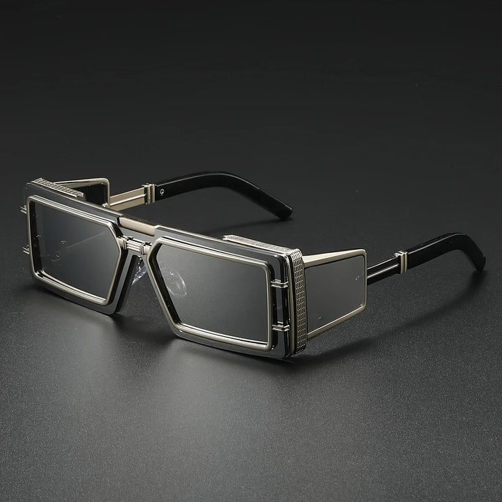 Urban style unisex geometric aviator sunglasses with golden details for optimal sun protection.